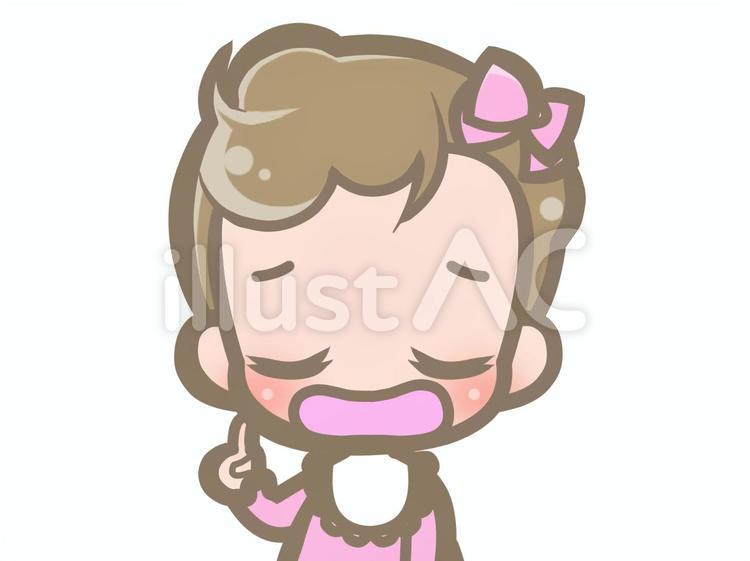 赤ちゃん指す-悲しい200802 赤ちゃん,悲しい,説明のイラスト素材
