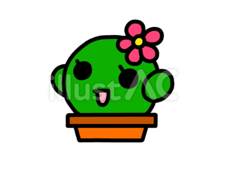 サボテンちゃん　桃 サボテン,花,植物のイラスト素材