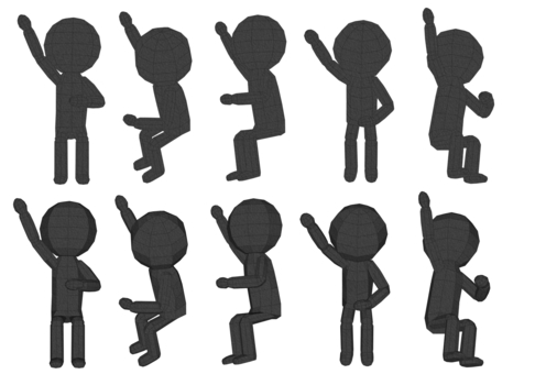 棒人間　ペパクラ風　座って挙手  挙手,質問,賛成,返事,ハイ,答える,人,大丈夫,ハーイ,あいさつのイラスト素材