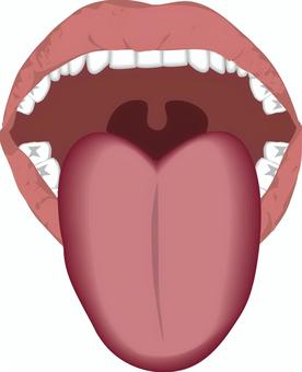 Illustration, tongue, put out, mouth, 