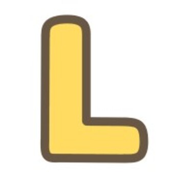 アルファベット　L アルファベット,英語,文字,黄色,lのイラスト素材