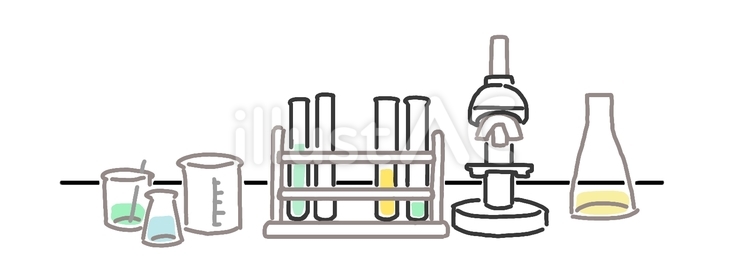 理科実験器具の手描きイラスト 実験器具,理科,試験管のイラスト素材