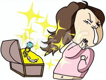 宝箱を開けてキラキラ眩しい〜〜女子