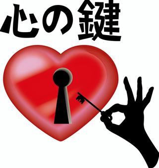 ハート鍵穴　 ハート,心,閉ざす,鍵穴,開ける,開く,手,抽象的,文字,イメージのイラスト素材