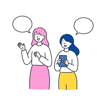 会話を楽しみコミュニケーションをとる女性 会話を楽しみコミュニケーションをとる女性 人物,女性,会話,話す,笑顔,交流,友人,コミュニケーション,リラックス,仲良しのイラスト素材