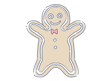 ジンジャークッキー クリスマス,ジンジャークッキー,手描き,パステルカラー,ジンジャーブレッドマン,シンプル,かわいい,１２月,人型のイラスト素材