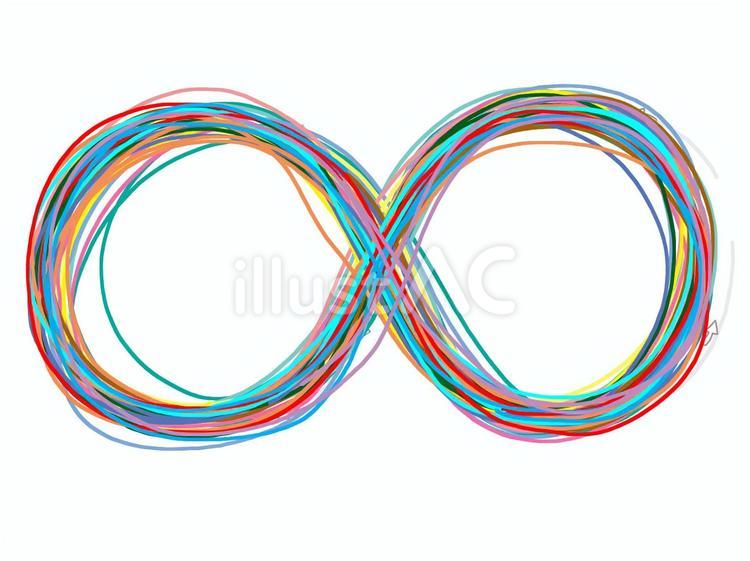 8の字 8の字 8の字,カラフル,サイクルのイラスト素材