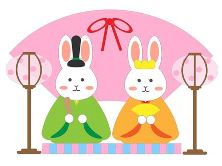 Illustration, ohana, hinamatsuri, rabbit, 