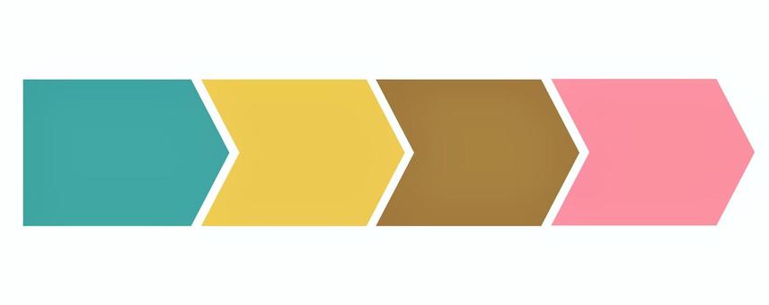 横向きのチャート図 シンプル フラット 横向きのチャート図 シンプル フラット チャート図,フレーム,横,矢印,図形,4つ,順序,順番,手順,ピンクのイラスト素材