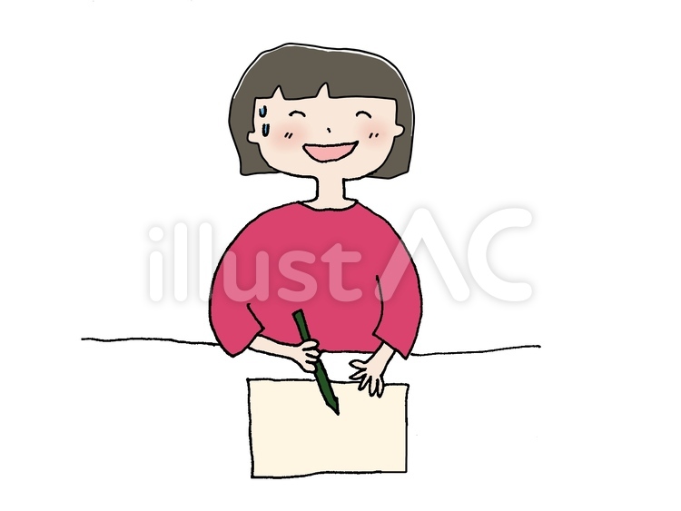 描く 描く,手紙,女性のイラスト素材