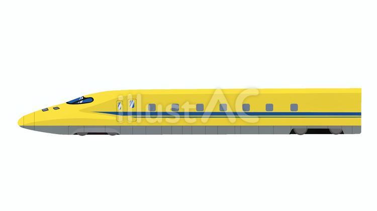 新幹線ドクターイエロー　側面 新幹線,ドクターイエロー,点検のイラスト素材