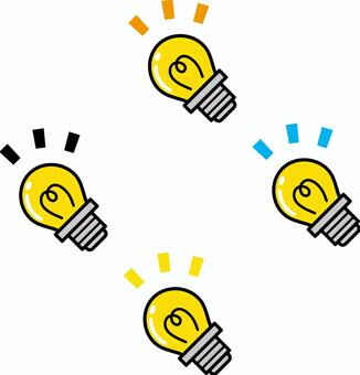 電球輝きライト 電球,電気,豆電球,ライト,光,輝き,ひらめき,アイデア,マーク,ピクトグラムのイラスト素材