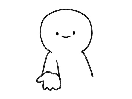 手を差し伸べる棒人間線画 棒人間,人物,差し出す,手,手描き,落書き,表情,黒,シンプル,素材のイラスト素材