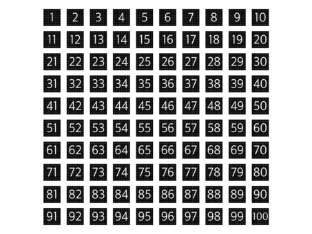 Number design 1 ~ 100 Part 9, JPG, PNG and AI Number design 1 ~ 100 Part 9, digital, diseño, negro y blanco, JPG, PNG and AI