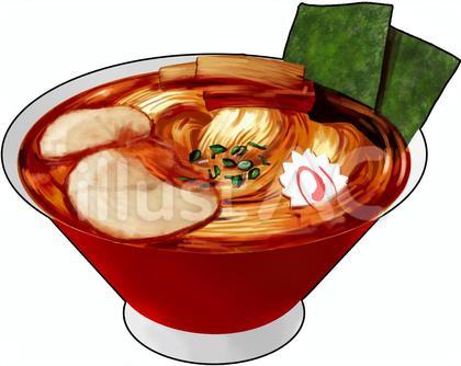 ラーメン 輪郭線あり