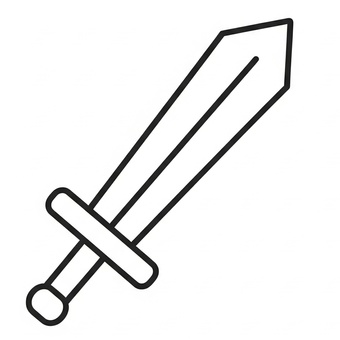 シンプル剣斜めモノクロ 剣,アイコン,武器,ファンタジー,ソード,モノクロ,斜めのイラスト素材