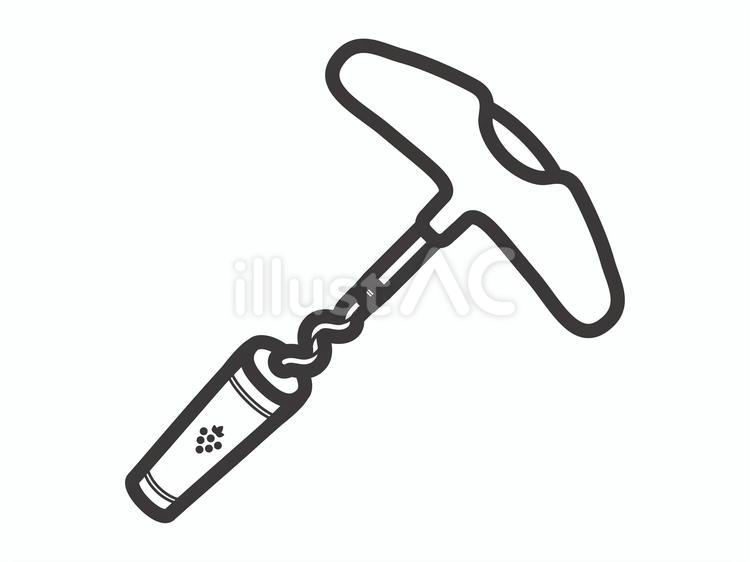 ワインオープナーとコルク06 ワインオープナー,コルク,栓抜きのイラスト素材