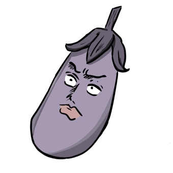 変顔ナス 変顔,ナス,茄子,野菜,食べ物,顔,紫のイラスト素材