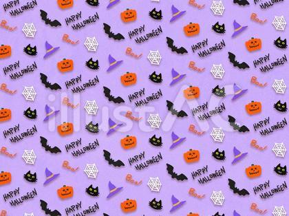 ハロウィン 総柄 包装紙 紫