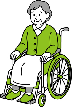 車椅子の高齢者 介護,車椅子,車いす,高齢者,介助,お年寄り,シニア,女性,おばあさん,高齢女性のイラスト素材