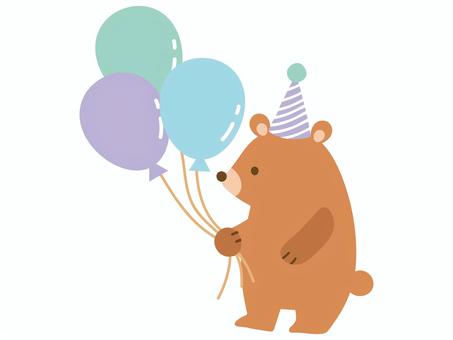 Illustration, bear, kewan, balon, 