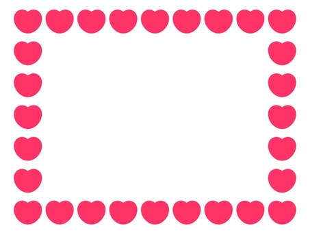 赤いハートのフレーム フレーム,枠,囲み,飾り,ハート,心,愛,ラブ,シンプル,可愛いのイラスト素材