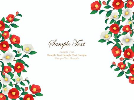 冬、椿の背景、フレーム06 椿,花,冬,寒椿,フレーム,背景,つばき,壁紙,枠,飾り枠のイラスト素材