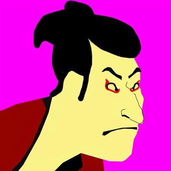 浮世絵 浮世絵,江戸時代,役者,睨む,写楽のイラスト素材