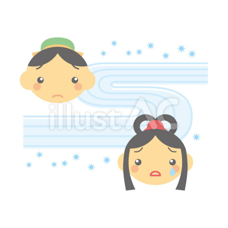 織姫と彦星が天の川で出会う 七夕,彦星,織姫のイラスト素材