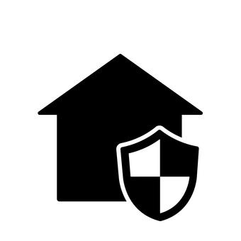 ホームセキュリティ盾のアイコン 家,防犯,盾,住宅,シールド,不動産,セキュリティ,安全,安心,保護のイラスト素材