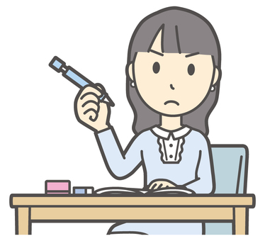  ワンピースお嬢様-162-バスト 勉強,お嬢様,女性,女の子,オシャレ,人物,かわいい,机,学ぶ,スクールのイラスト素材