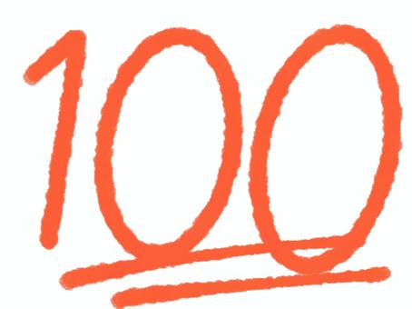 手描きの100点の文字イラスト 100点,満点,テスト,手書き,手書き風,赤ペン,赤,学校,先生のイラスト素材