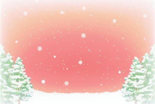 メルヘンなクリスマスの背景テンプレート クリスマス,メリークリスマス,もみの木,雪,結晶,冬,テンプレート,フレーム,12月,枠のイラスト素材