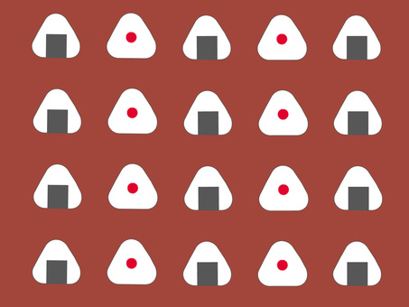 おにぎり柄6 おにぎり,食べ物,塩にぎり,海苔おにぎり,お米,ご飯,料理,シンプル,アイコン,おにぎり柄のイラスト素材