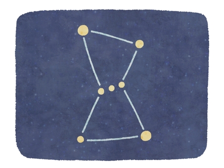 夜空に輝くオリオン座 オリオン座,星座,星,夜空,背景,天体観測,三つ星,光る,輝く,冬のイラスト素材