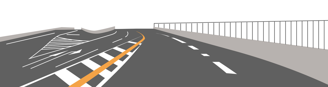 道路 道路,車道,交通,風景,アスファルト,車線,ライン,遠近,町のイラスト素材
