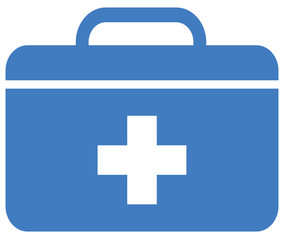 救急箱のアイコン 青 救急箱,くすり箱,ボックス,備品,医療品,応急処置,怪我,手当て,防災,衛生のイラスト素材