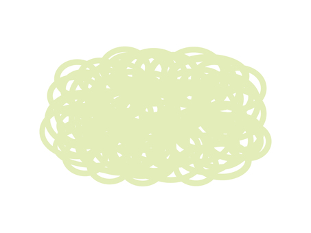 落書き風のもじゃもじゃフレーム　黄緑 もくもく,雲,フレーム,落書き,雲形,もじゃもじゃ,ぐちゃぐちゃ,枠,黄緑,緑のイラスト素材