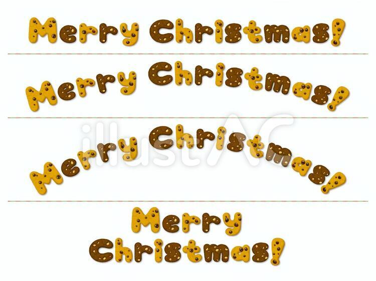 クッキー文字メリークリスマス５ クリスマス,クッキー,アルファベットのイラスト素材