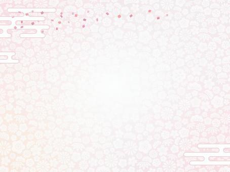 ピンクの松竹梅の背景、和柄のフレーム ピンク,和風,背景,花,和柄,松竹梅,コピースペース,かわいい,きれい,美しいのイラスト素材