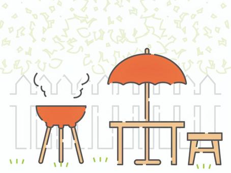 Garden BBQ Simple, JPG, PNG and AI Garden BBQ Simple, court, outdoors, barbecue, JPG, PNG and AI