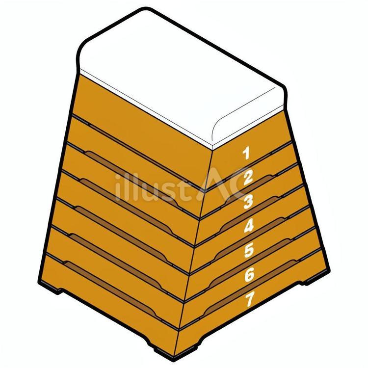 跳び箱(7段) 跳び箱,スポーツ,体育のイラスト素材