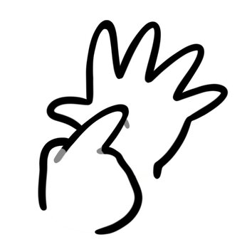 ６の指　モノクロ　手 ６,数字,数,手,ハンドサイン,モノクロ,シンプル,アイコン,イラスト,指のイラスト素材