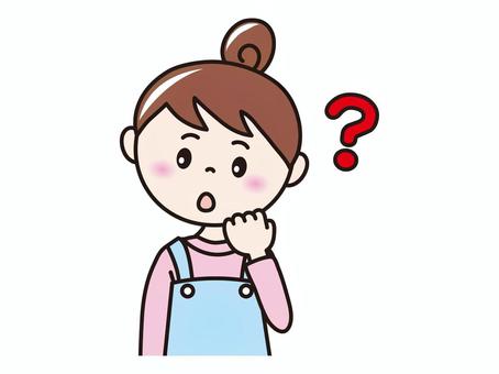 主婦(はてな） 人物,女性,主婦,はてな,疑問,考えている,エプロン姿のイラスト素材