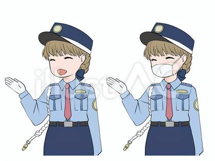 説明する、案内する、紹介する女性警備員