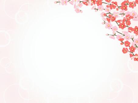 梅の花のフレーム、背景06 梅,花,水彩,背景,フレーム,手描き,梅の花,和,和風,梅花のイラスト素材