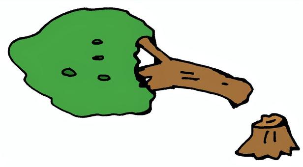 倒木 倒木,植物,樹木,木,林,森,山,伐採,自然,倒れるのイラスト素材