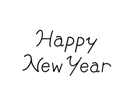 Happy New year ロゴ ハッピーニューイヤー,新年,正月,happynewyear,手書き,手描き,文字,ロゴ,シンプル,筆記体のイラスト素材