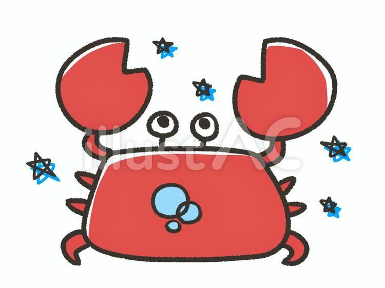 かわいい蟹座と星 蟹座,かに座,かわいいのイラスト素材