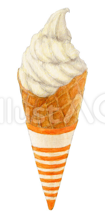ソフトクリーム3-3 ソフトクリーム,アイスクリーム,手描きのイラスト素材